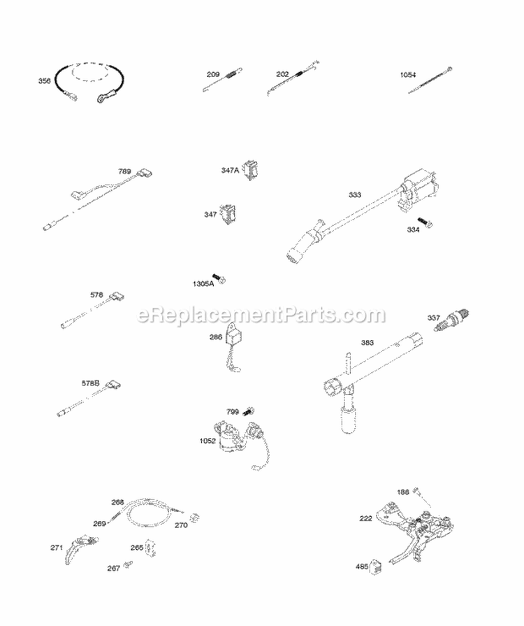 Armature Controls Electrical System Governor Spring Ignition Spark Plug Diagram and Parts List for 130G32-0016-H1  Briggs and Stratton Engine
